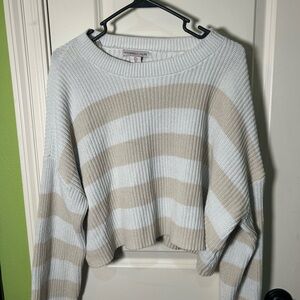Sincerely Jules Women's Beige and White Striped Sweater set